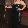 Dresses Curvy Sense | Plus Size Amandine Sequin Gown Black