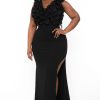 Little Black Styles Symphony | Plus Size Bethany Ruffled Top Dress Black