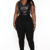 Bottoms Curvy Sense | Plus Size Belleann High Waist Ponti Leggings Black