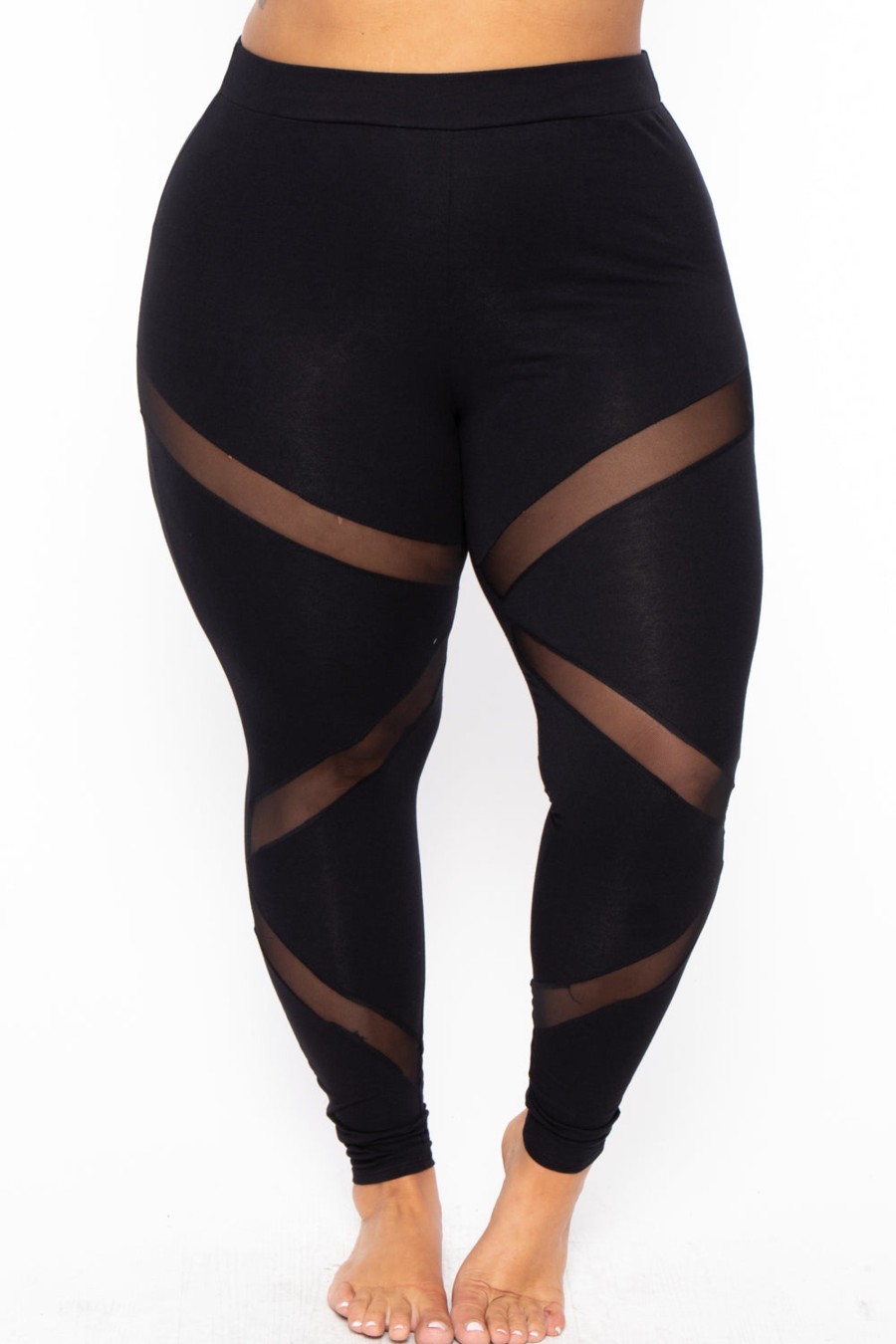 Bottoms Curvy Sense | Plus Size Generation X Leggings Black