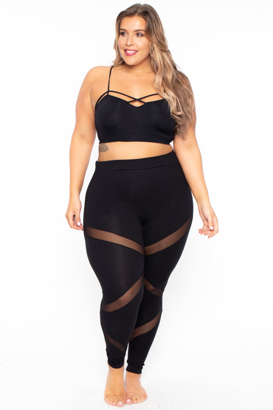 Bottoms Curvy Sense | Plus Size Generation X Leggings Black