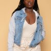 Outerwear Wax Jean | Plus Size Denim Hoodie Trucker Jacket Light Wash