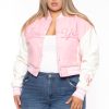 Outerwear American Bazi | Plus Size New York Varsity Crop Jacket Pink/White