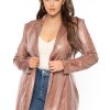 Outerwear GIBIU | Plus Size Faux Crocodile Jacket Camel