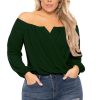 Tops Bluebell | Plus Size Aryana Cross Over Top Hunter Green