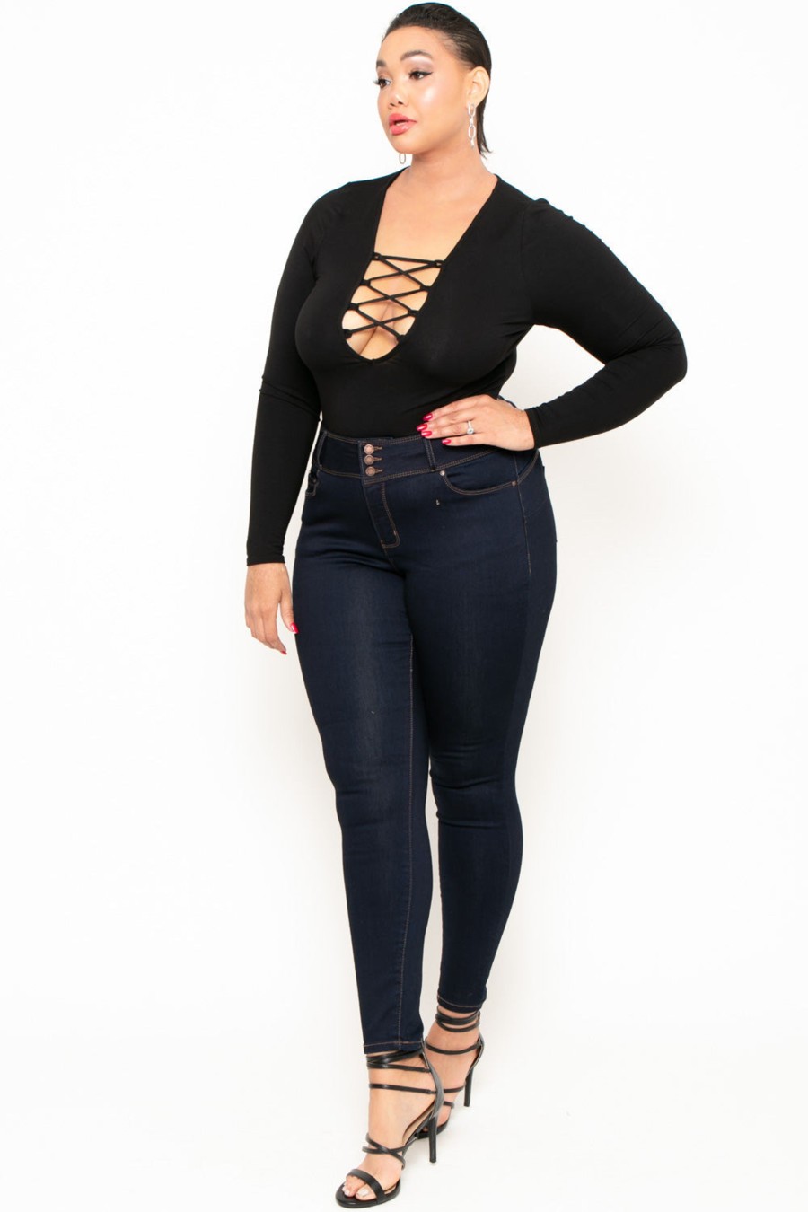 Jeans & Denim Wax Jean | Plus Size High Rise Skinny Jean Dark Wash