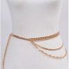 Accessories Hu0026D | Plus Size Layered And Draped Chain Belt Gold