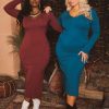 Dresses CULTURE CODE | Plus Size Exposed Seams Maxi Dress Teal