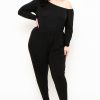 Little Black Styles Curvy Sense | Plus Size Off The Shoulder Jumpsuit Black