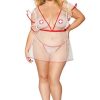 Intimates DONNA DI CAPRI | Plus Size "Intensive Care Nurse" Play Lingerie Set Costume White