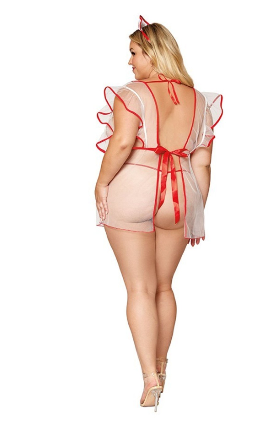 Intimates DONNA DI CAPRI | Plus Size "Intensive Care Nurse" Play Lingerie Set Costume White