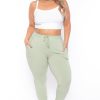 Bottoms Ambiance | Plus Size Sweat Jogger Sage