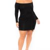 Dresses Curvy Sense | Plus Size Betsy Front Knot Dress Black