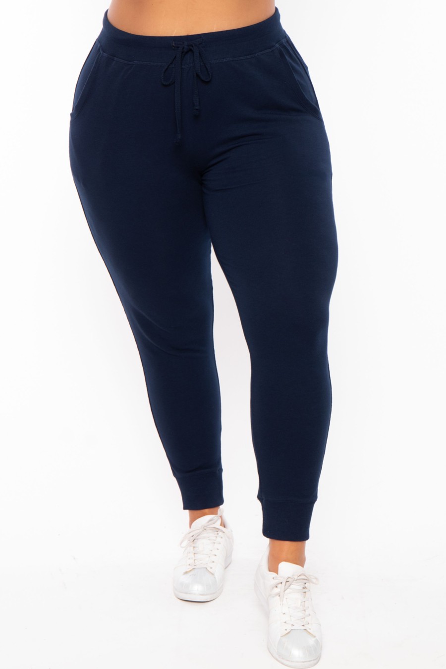 Bottoms Ambiance | Plus Size Sweat Jogger Navy