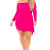 Dresses Curvy Sense | Plus Size Betsy Front Knot Dress Fuchsia