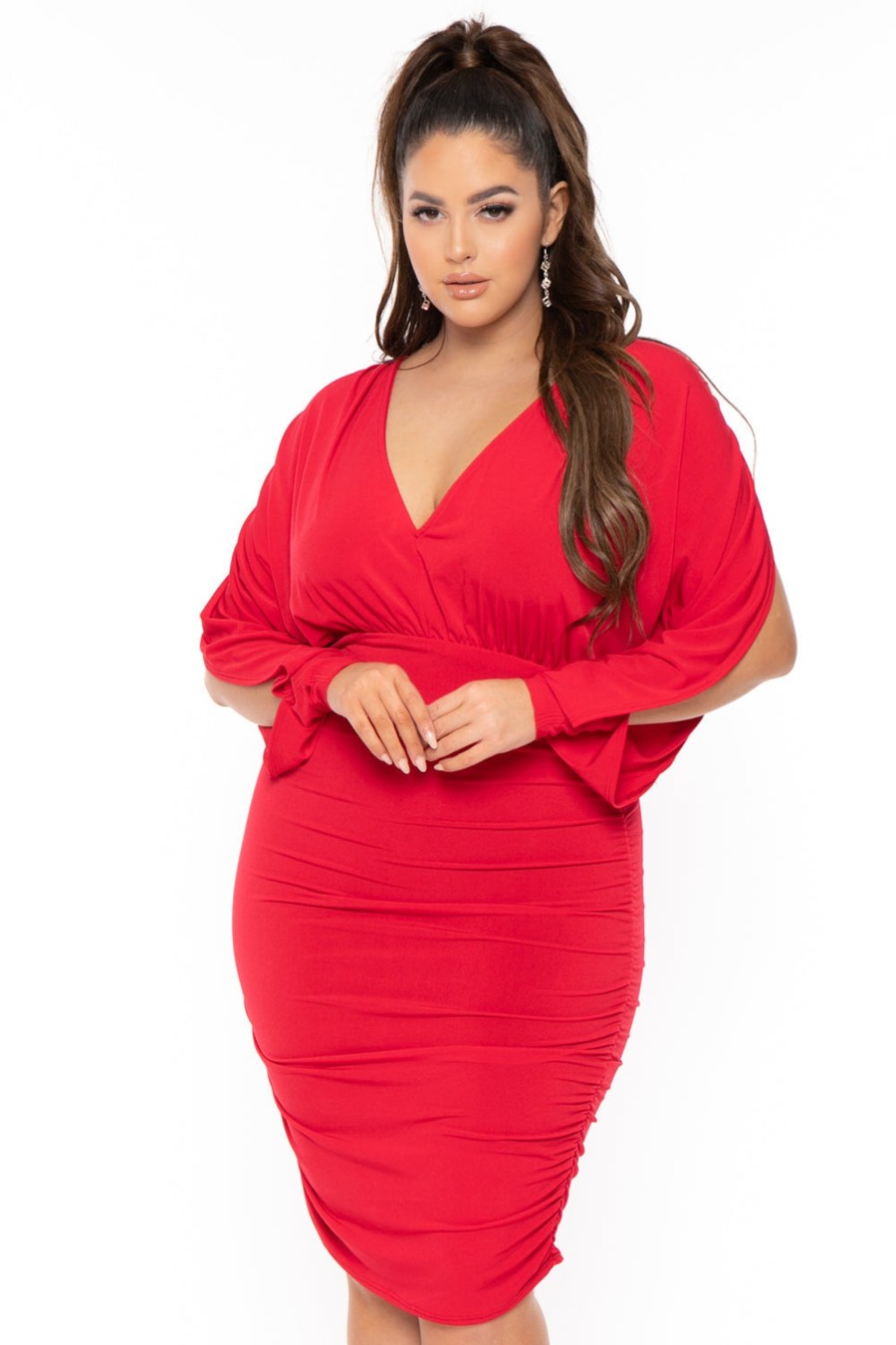 Dresses Curvy Sense | Plus Size Victoria Dress Red